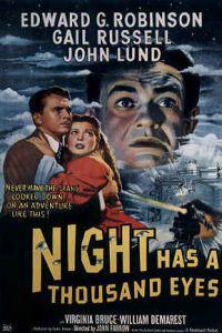 Plakát k filmu Night Has a Thousand Eyes (1948).