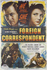 Обложка за Foreign Correspondent (1940).